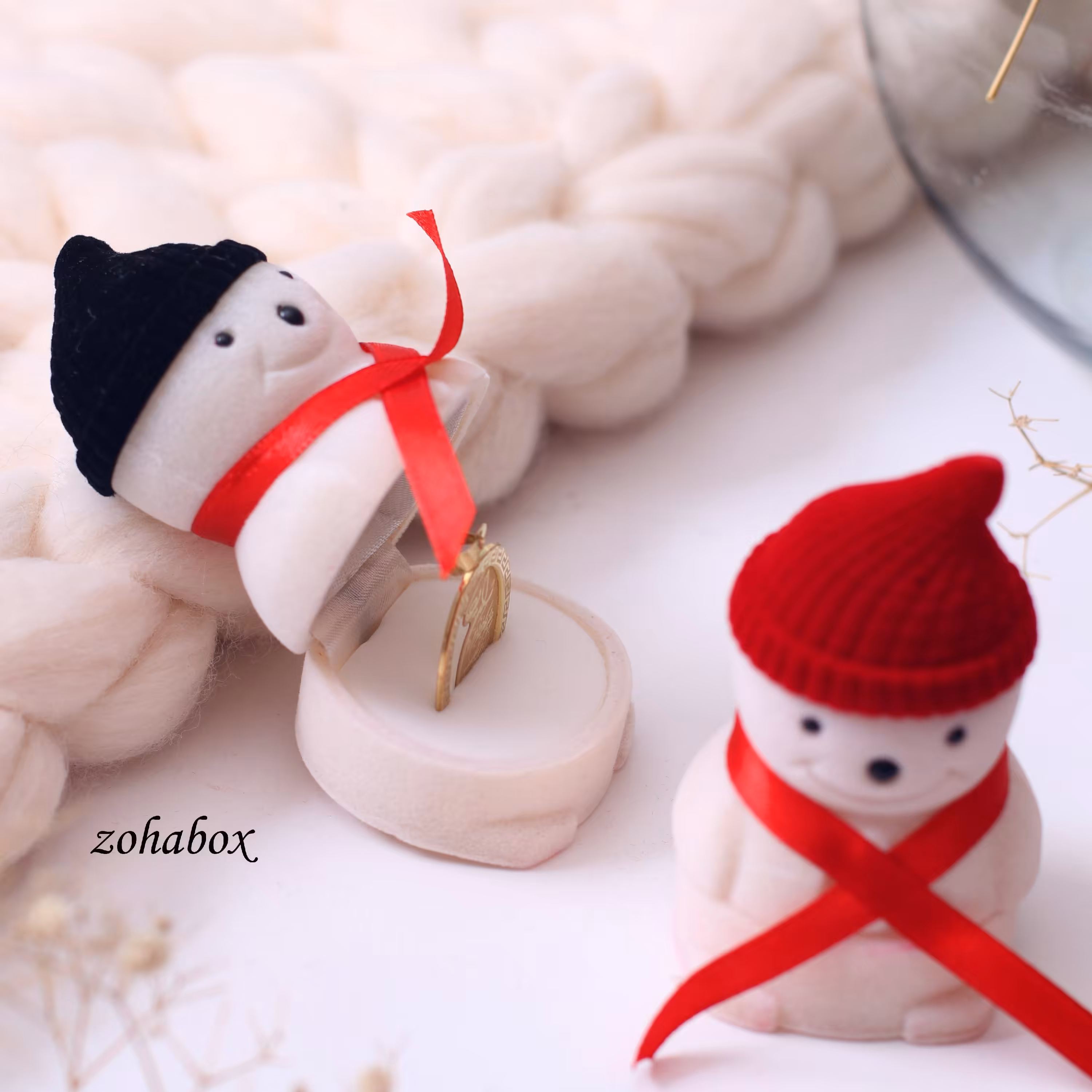 جعبه کادو آدم برفی کلاه قرمز