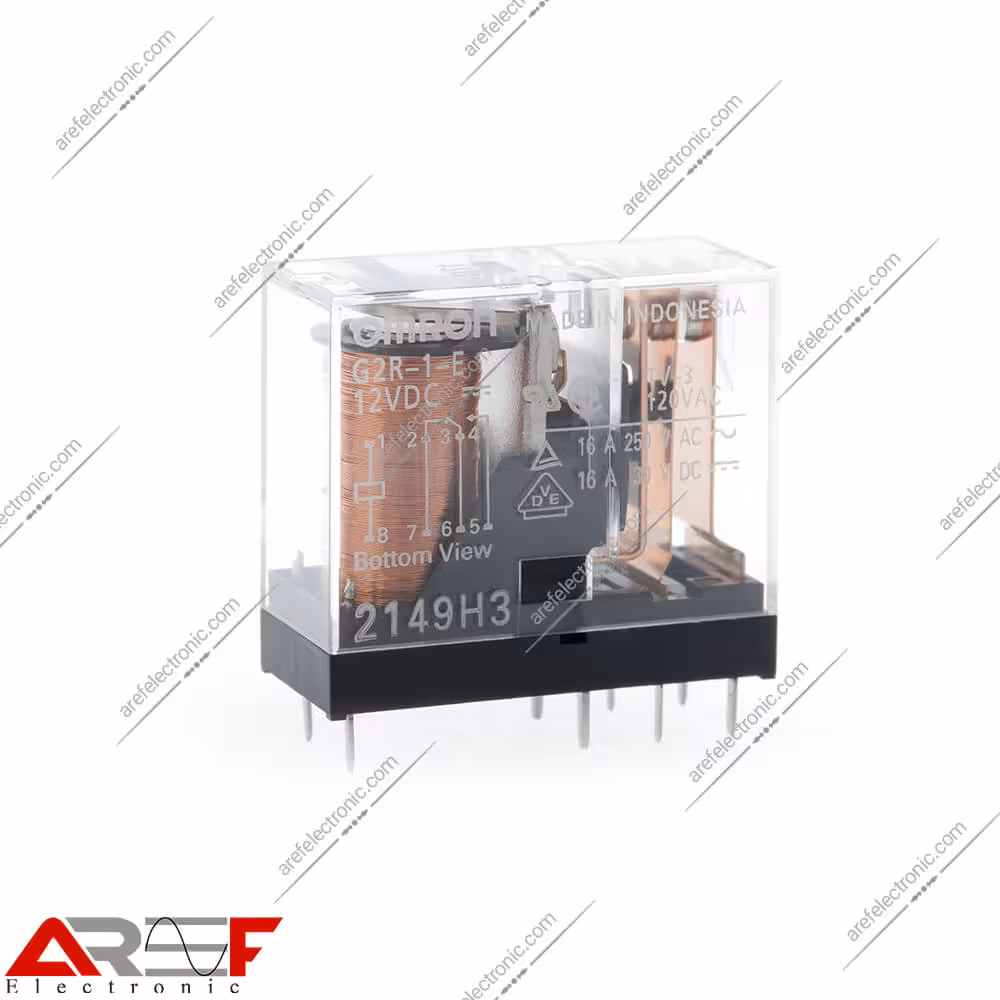 رله امرن مدل G2R-1-E دارای 12 ولت 16 آمپر 8 پین - فروشگاه عارف الکترونیک