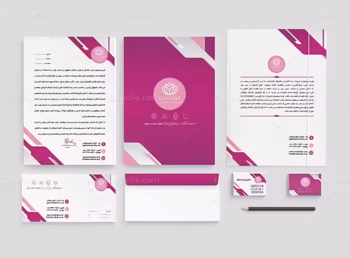 طرح لایه باز ست اداری سالن زیبایی | گرافیک با طعم تربچه