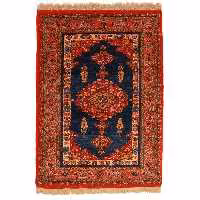 فرش دستباف دو متری طرح لچک ترنج خراسان کد 410601(فروش چکی 6 ماهه با کد تخفیف farshgereh)