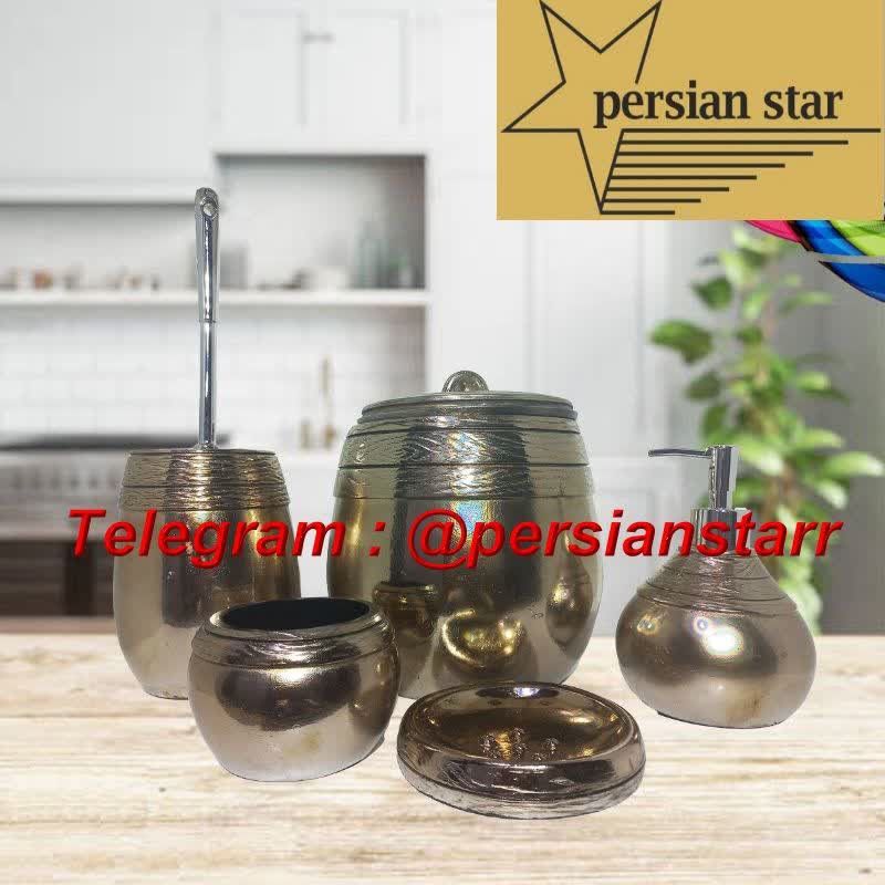 سرویس بهداشتی 6پارچه رزین سبدی آبکاری