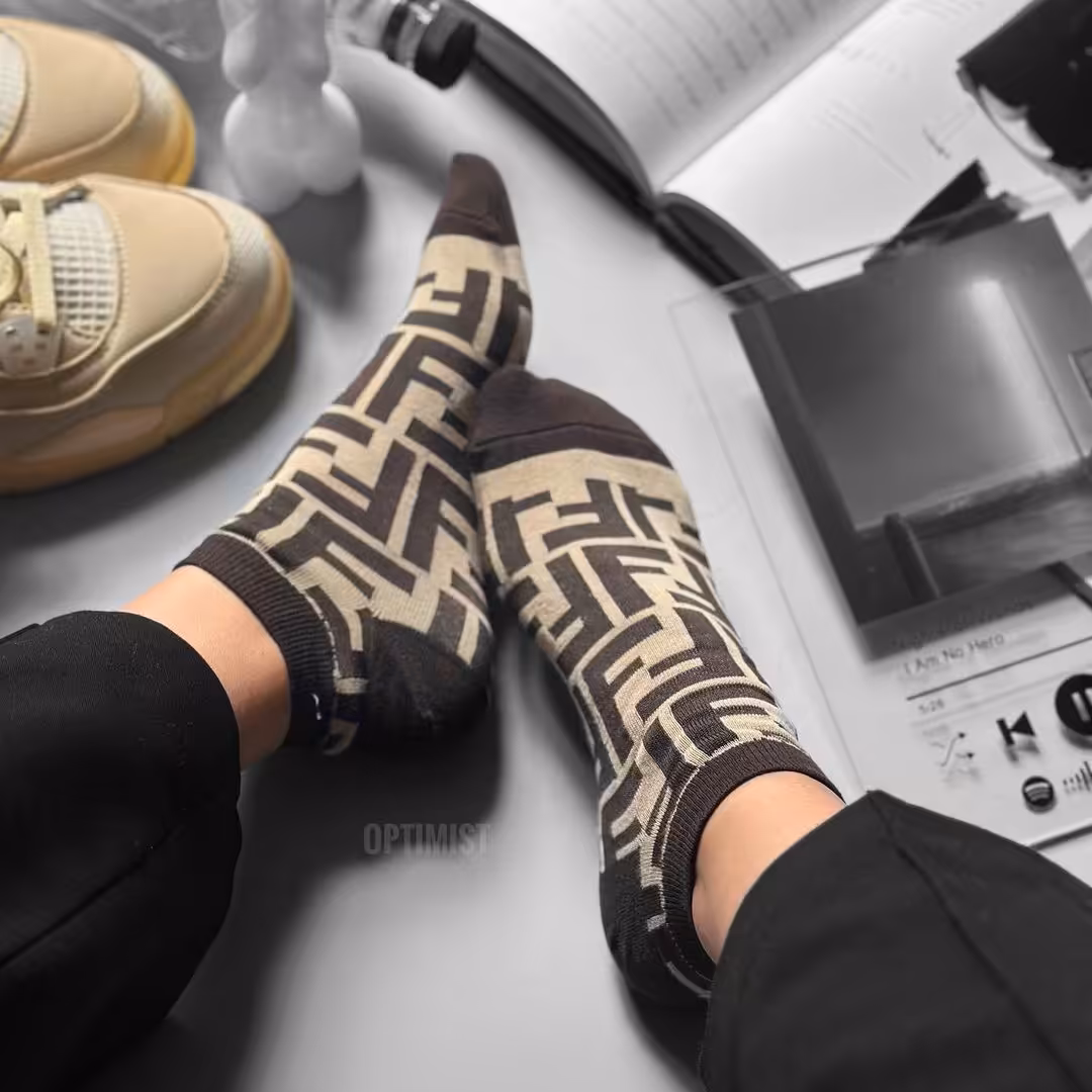 جوراب مچی طرح Fendi فری سایز نخ پنبه