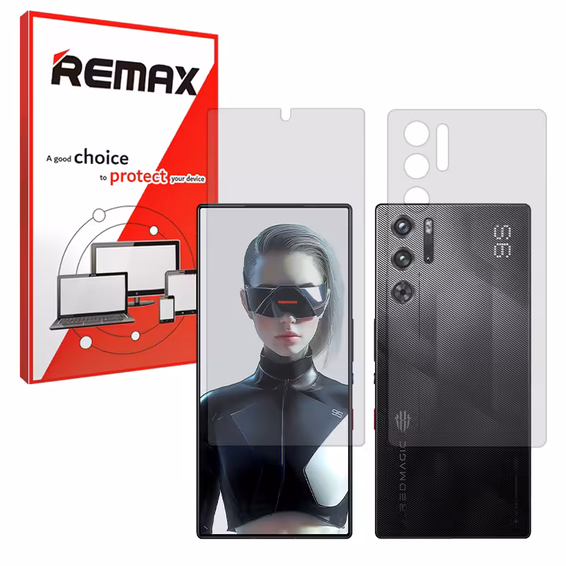 گلس صفحه نمایش و پشت گوشی زد تی ای Nubia Red Magic 9S Pro مدل هیدروژلی مات برند ریمکس کد SS