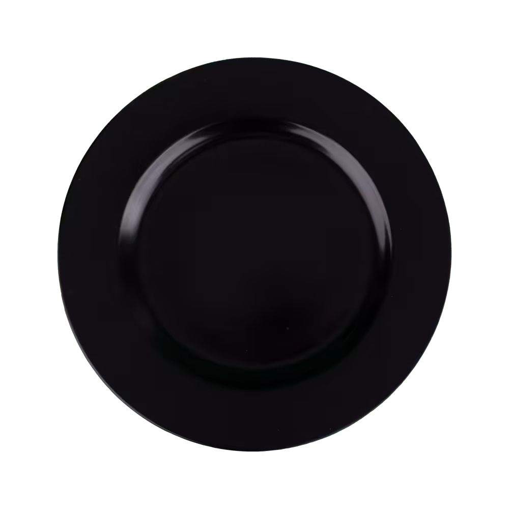 بشقاب تخت 21  مشکی چینی تقدیس مدل رلیف