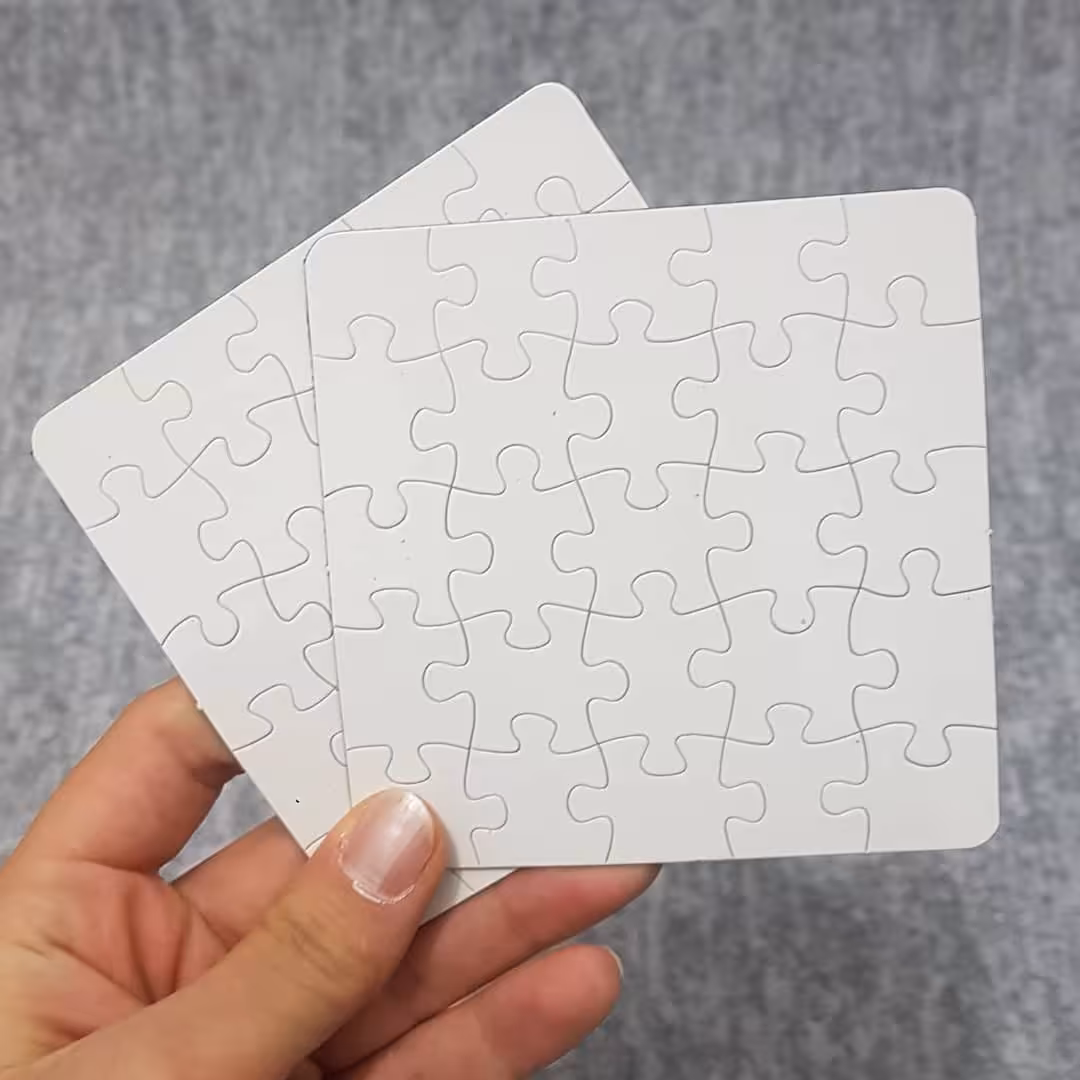 مگنت مربعی طرح پازل یا زیرلیوانی مربعی طرح پازل با چاپ عکس اختصاصی شما