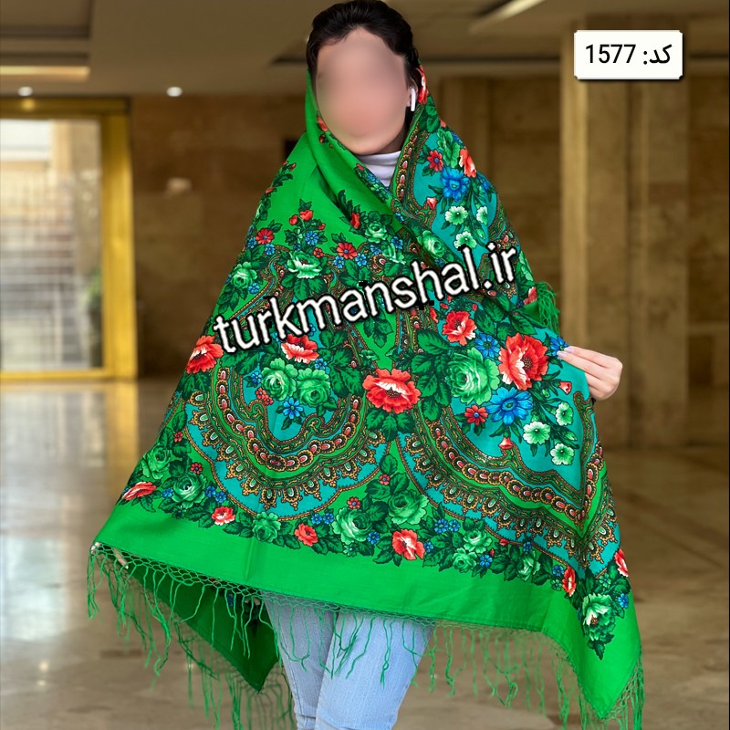 روسری ترکمنی پشمی کد 1577
