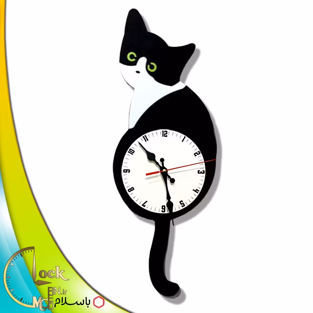 ساعت دیواری طرح گربه کد 901 (پس کرایه)