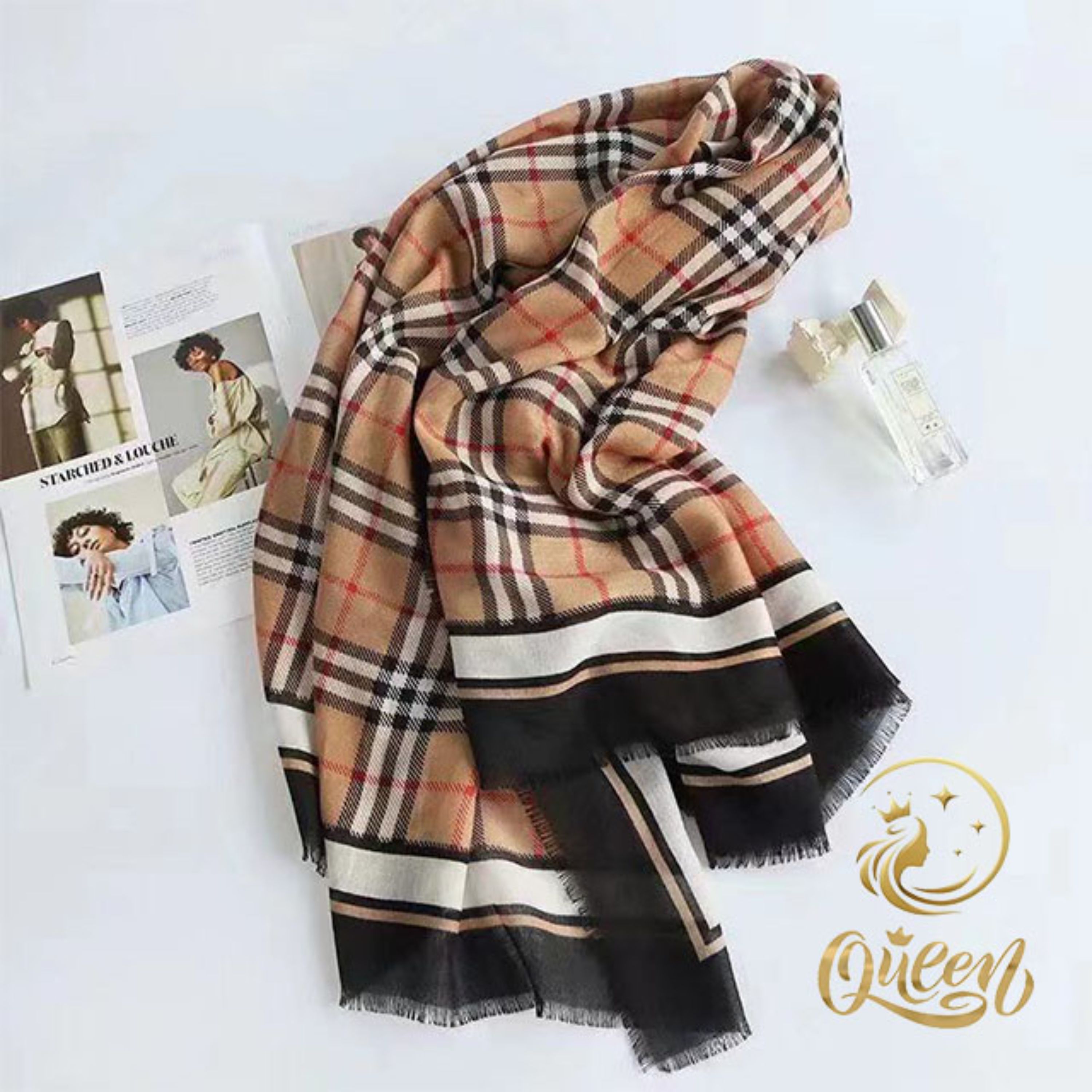 روسری زنانه مدل نخی قواره بزرگ کد QD1050