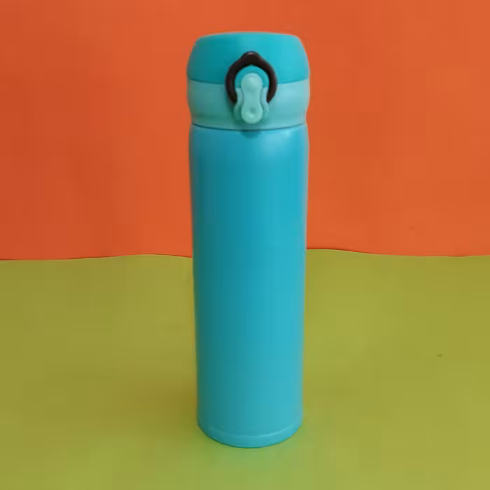 فلاسک سرد و گرم استیل 350 میل رنگ آبی فیروزه ای 