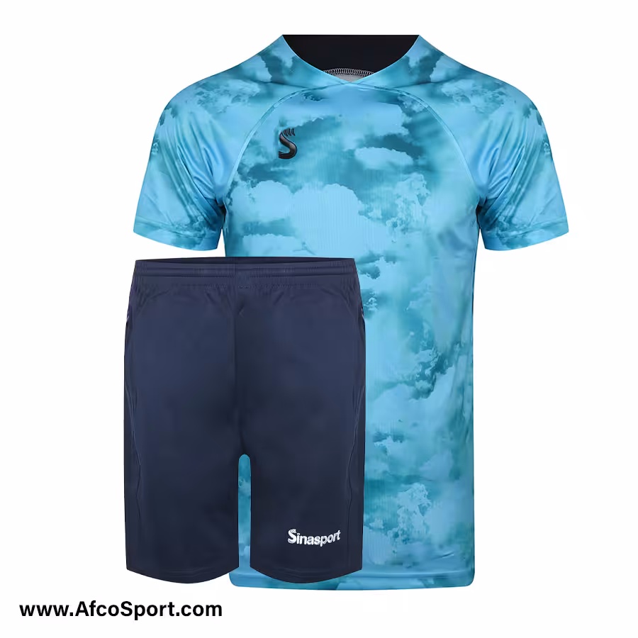 پیراهن شورت تیمی سبز بنتون طرح ابر سینا اسپرت فصل 1401-1402