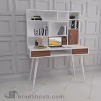 میز تحریر پایه دار 120cm به همراه کتابخانه