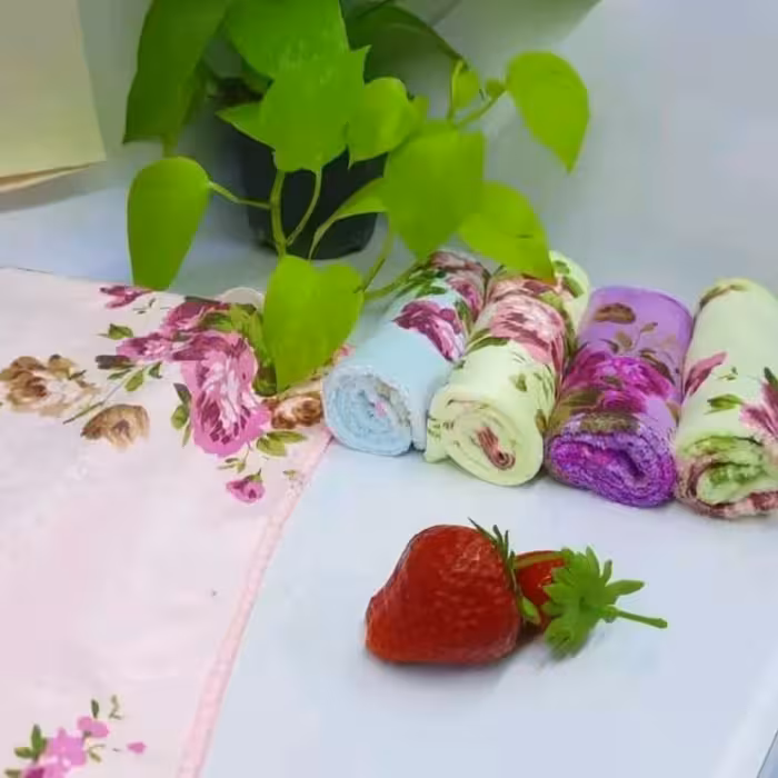 پک 3 عددی دستمال آشپزخانه 40 در 40کیفیت عالی طرح گل در رنگ های مختلف پس کرایه
