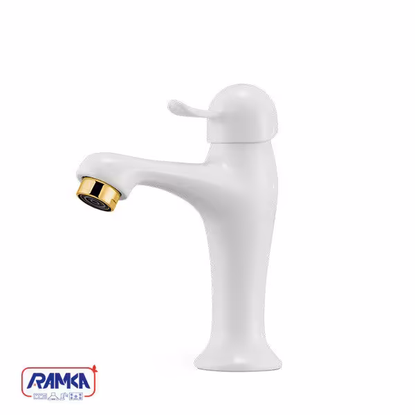 شیر روشویی تیدا سفید طلایی کاویان