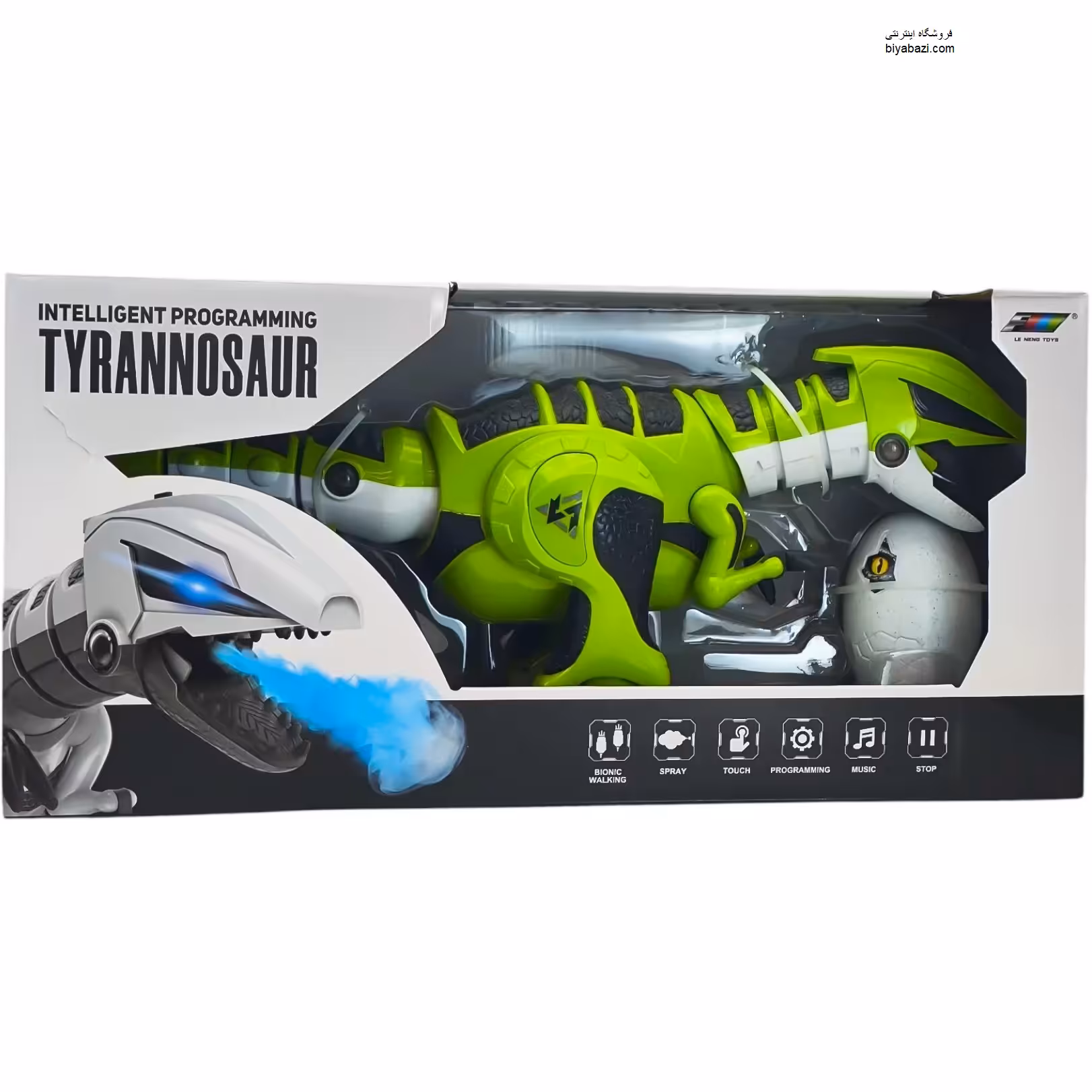 اسباب بازی ربات دایناسور موزیکال کنترل تخم مرغی بخار ده