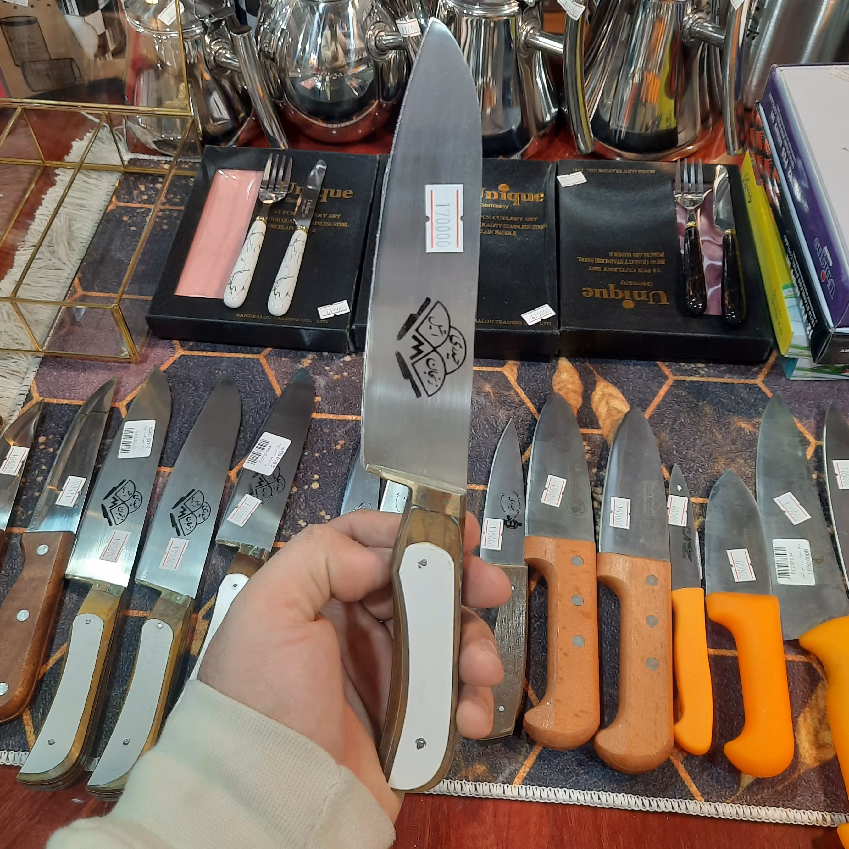 چاقو دسته حیدری زنجان تیغه 15 سانت 