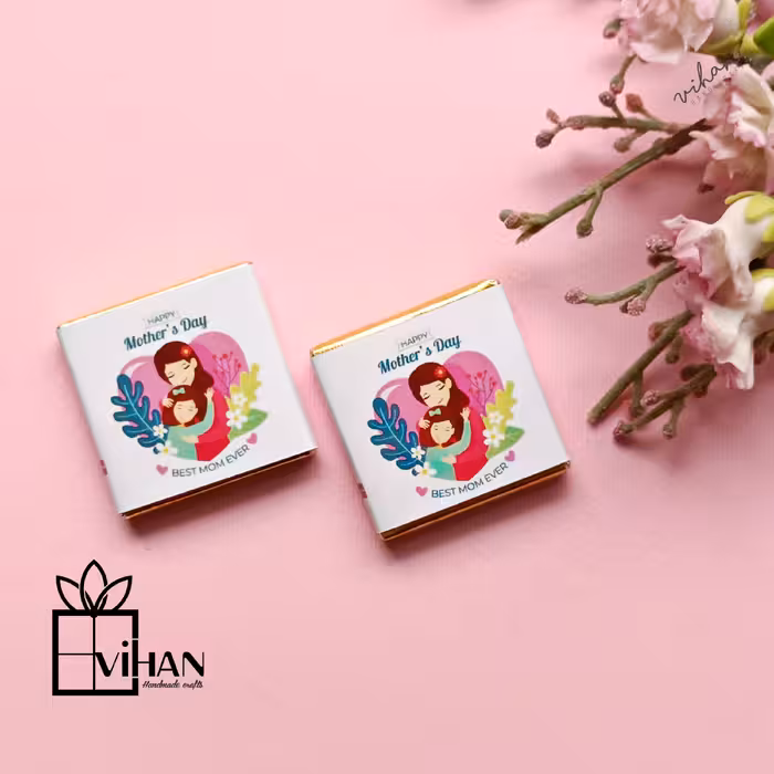 شکلات کادویی مربعی 3* 3 طرح تبریک روز مادر 9