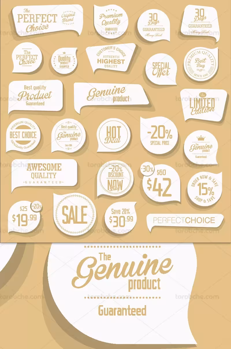 وکتور برچسب تخفیف و فروش ویژه مدرن | گرافیک با طعم تربچه