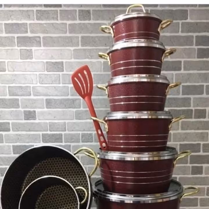 سرویس قابلمه15پارچه گلدونی گرانیت زنبوری پرتو کالا