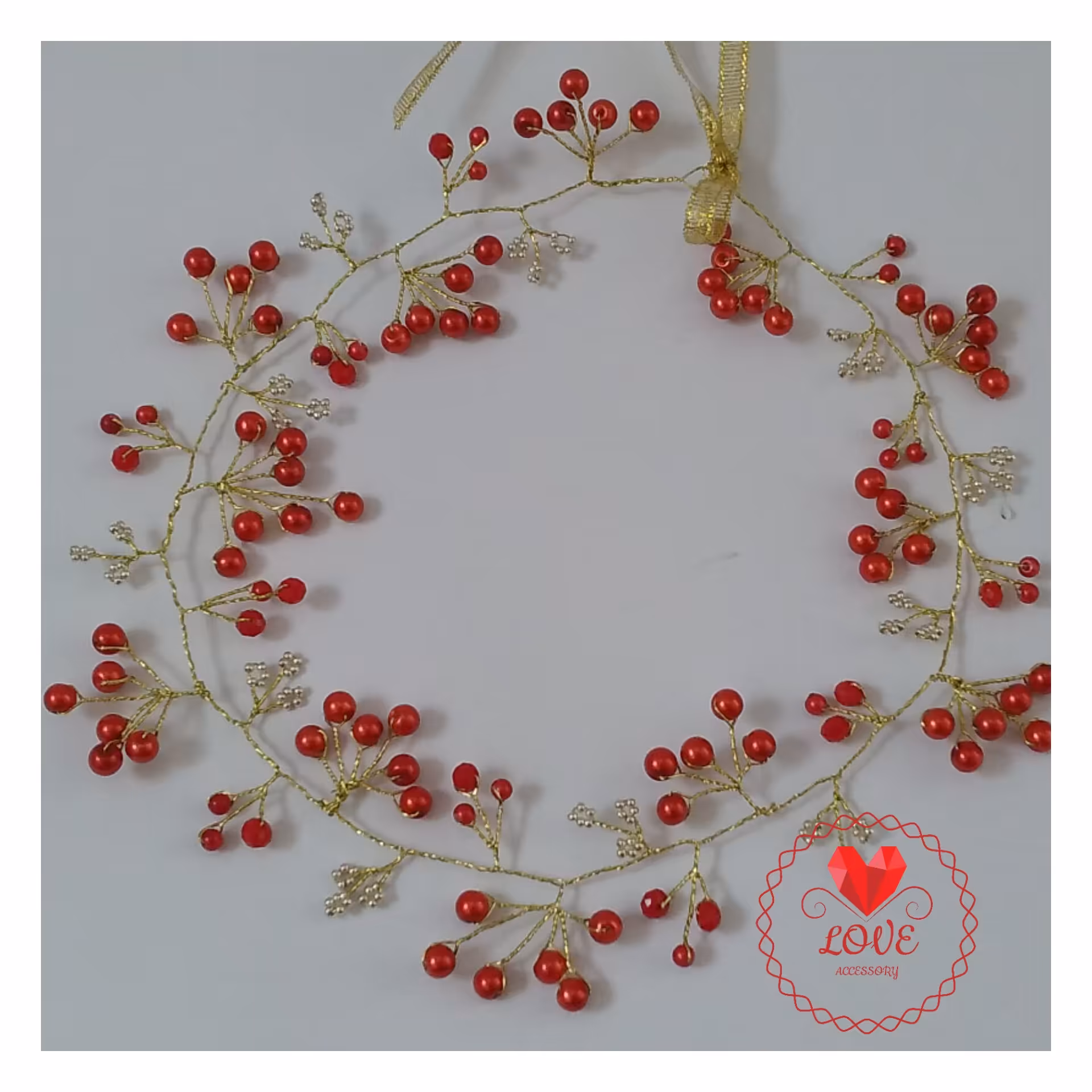 ریسه مجلسی قرمز و طلائی رنگ