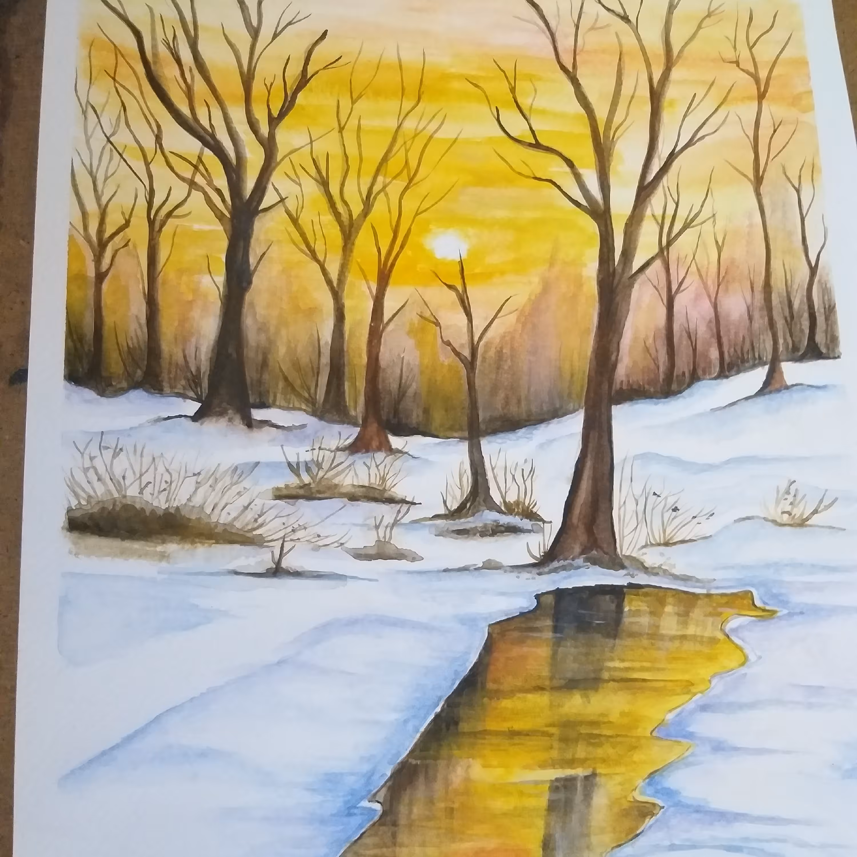 نقاشی آبرنگ منظره