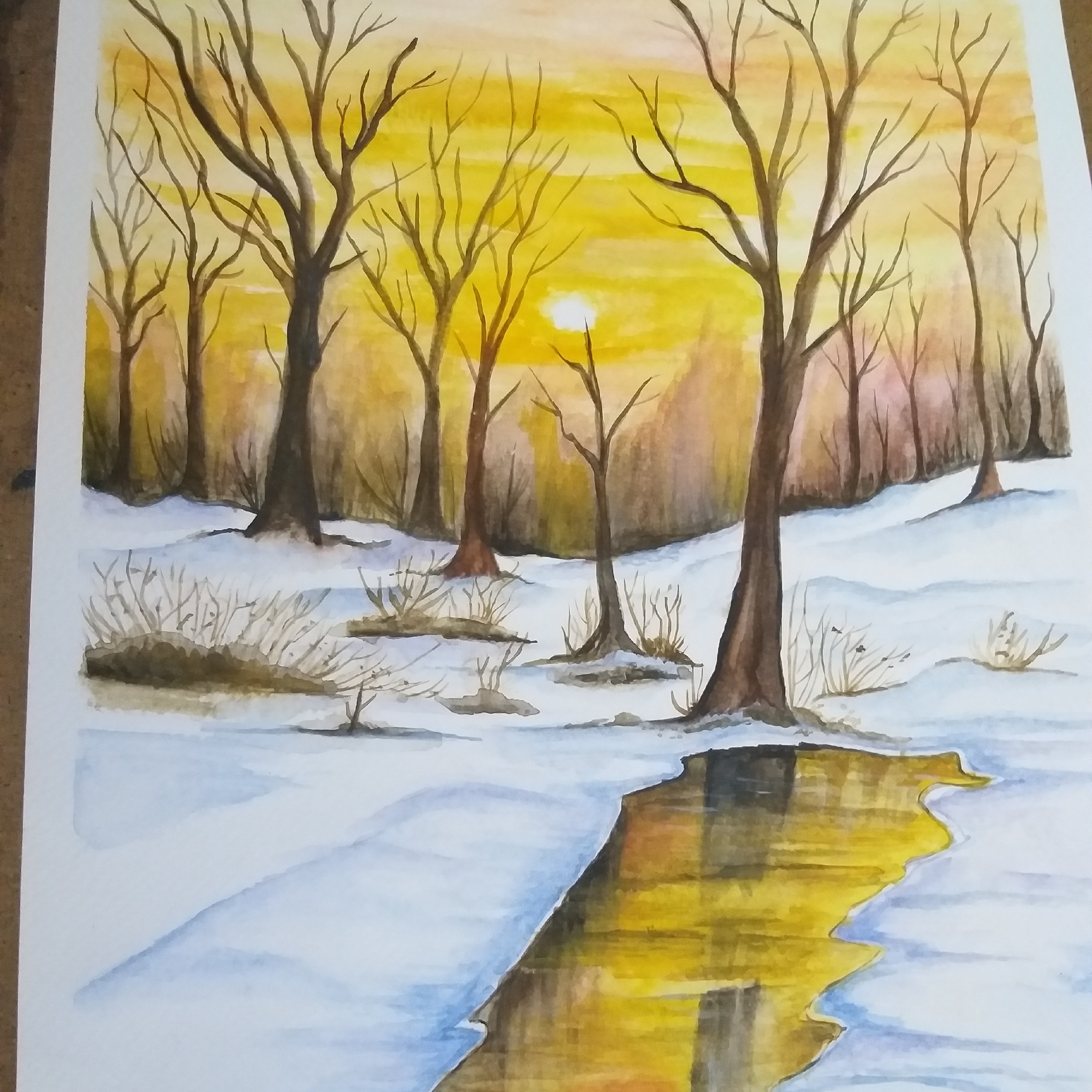 نقاشی آبرنگ منظره