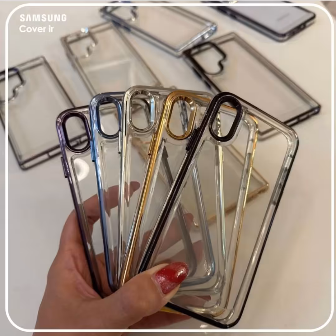 قاب گوشی فوق لاکچری سامسونگ A13 4G  A14 الکتروپلت دکمه فلزی هم رنگ