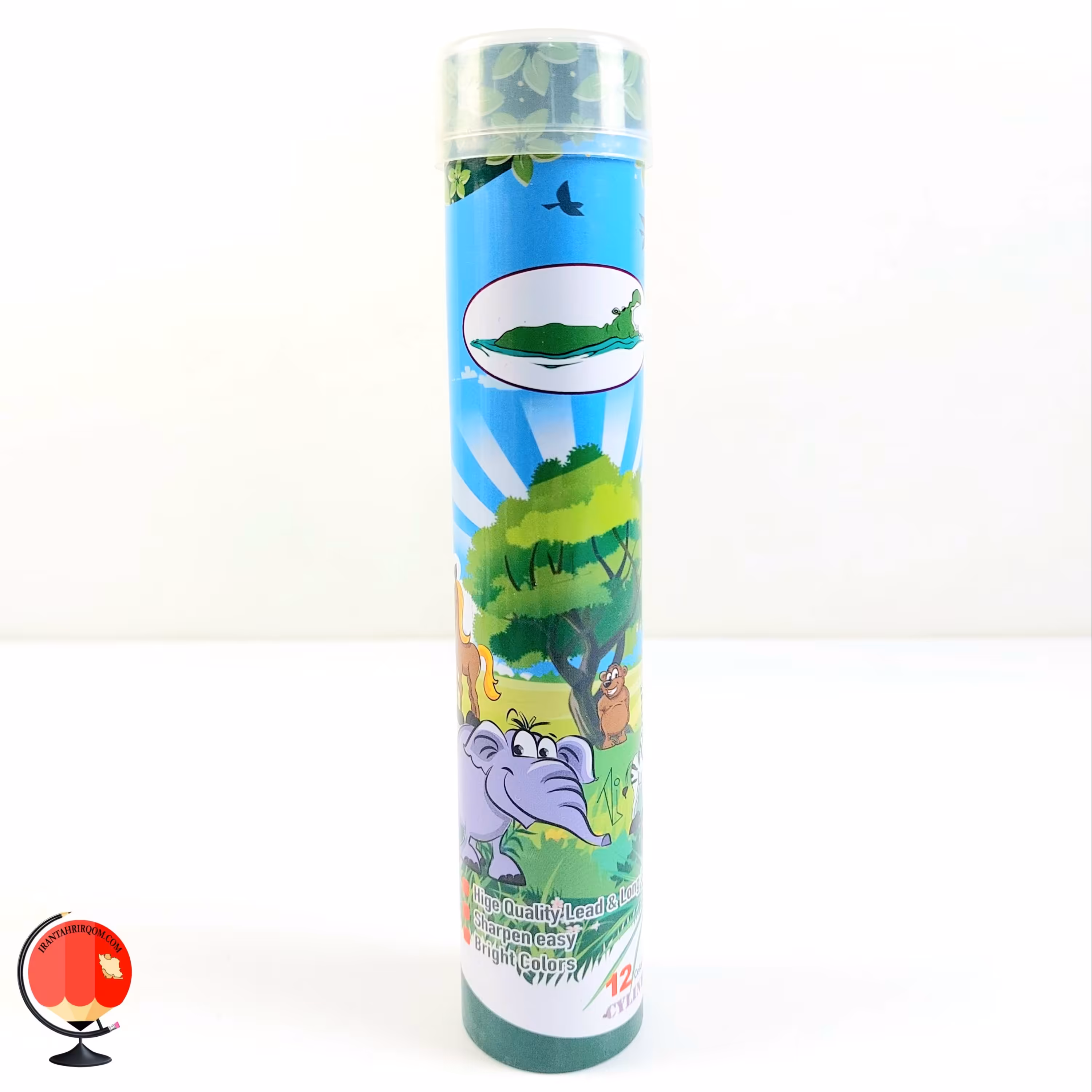 مداد رنگی 12 رنگ هیپو استوانه فلزی طرح جنگل کد 14411