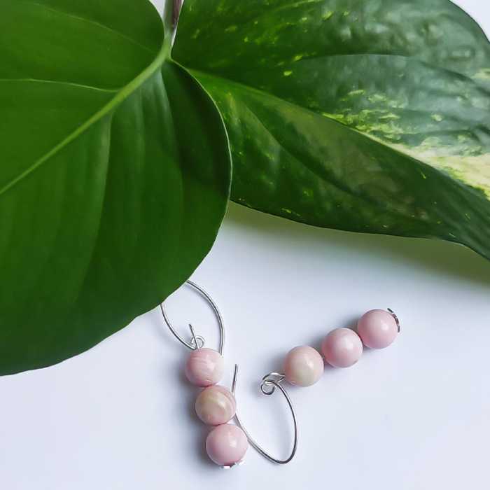 گوشواره نقره صورتی 