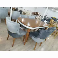 میزو صندلی نهارخوری 6 نفره دوتکه برومند پایه چوبی(هزینه ارسال بصورت پس کرایه)
