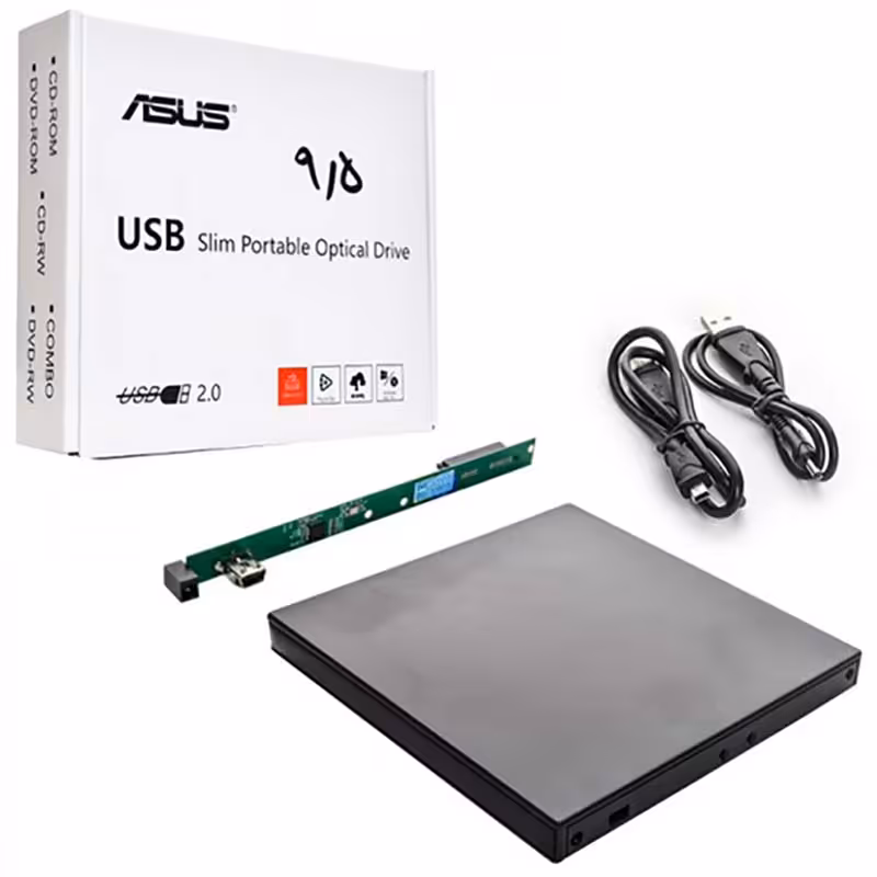 باکس باریک DVD رایتر اینترنال به اکسترنال کارتن ایسوس USB2 9.5 mm
