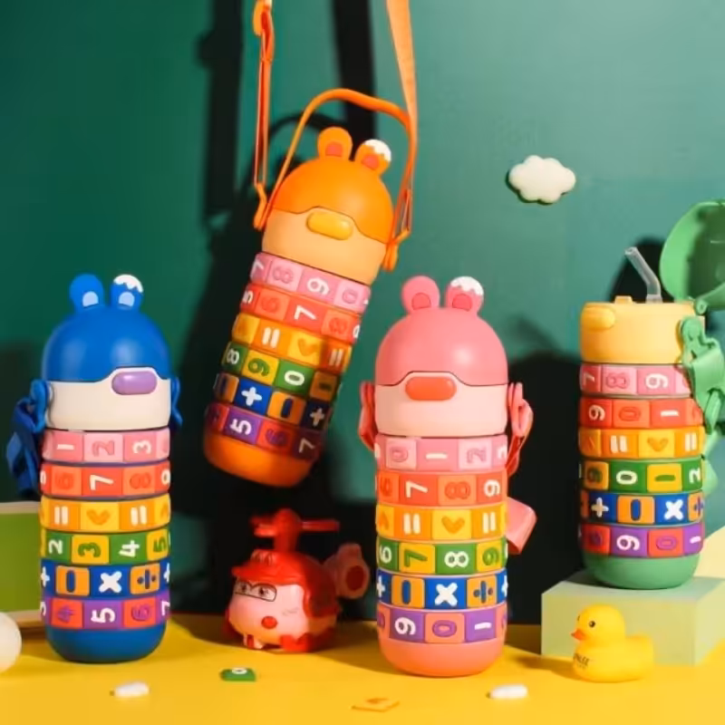 فلاسک ریاضی بچگانه در 4 رنگ وارداتی اصل. حجم 430 میل