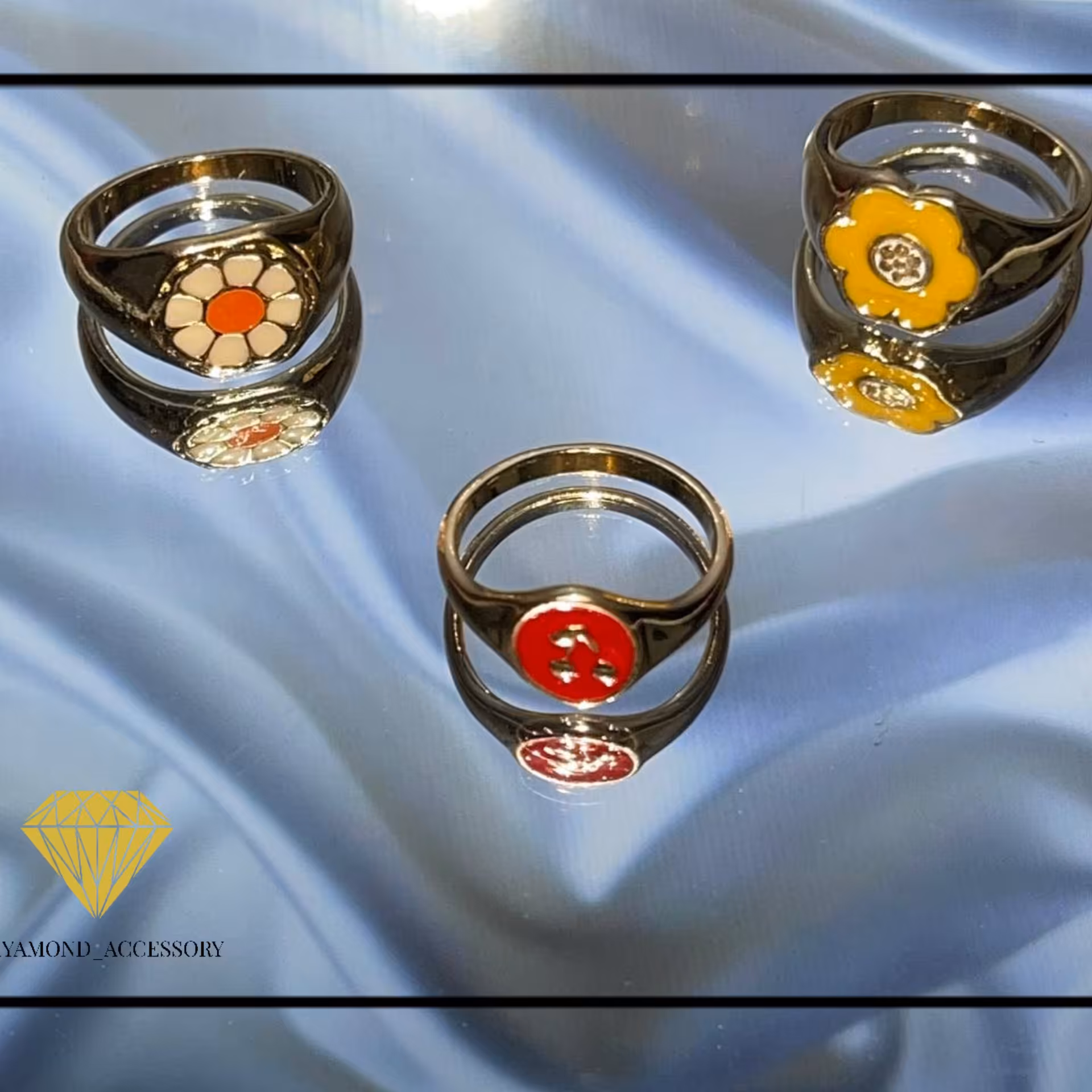 انگشتر فانتزی تابستانه استیل رنگ ثابت به سه مدل جذاب