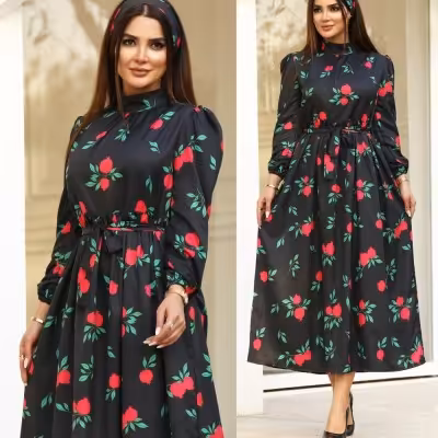 پیراهن زنانه کرپ و هدبند