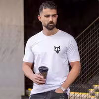 تیشرت مردانه wolf رنگ سفید