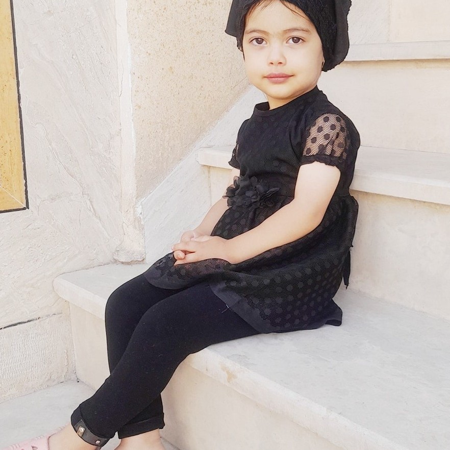 پیراهن گیپور دخترانه مشکی