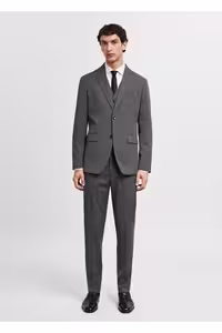 کت بلیزر خاکستری مردانه ژاکت BLAZER GREY 67170621 منگو MANGO