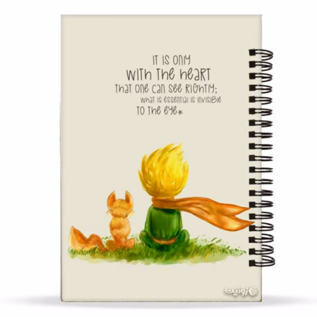 دفترچه جلد چوبی فانتزی زونیت طرح شازده کوچولو کد 340

