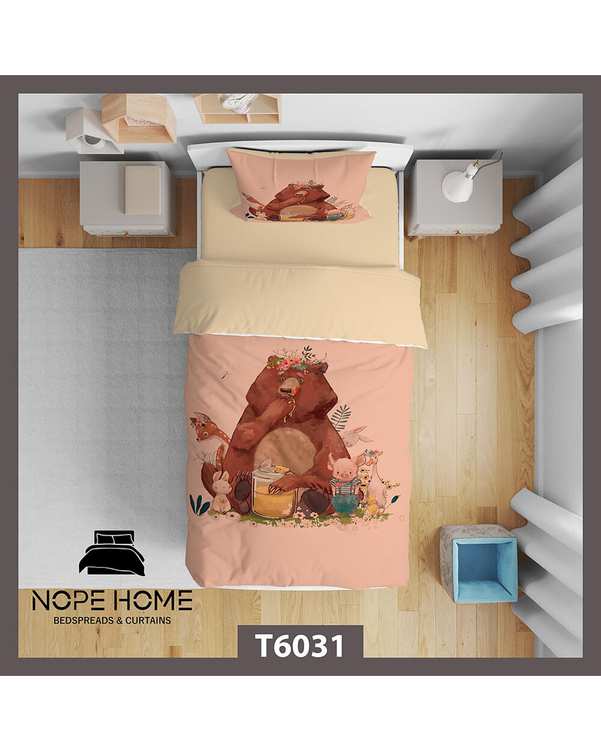 سرویس لحاف روتختی کودک یک نفره 5 تکه نوپه هوم Nopehome طرح خرس کد T6031
