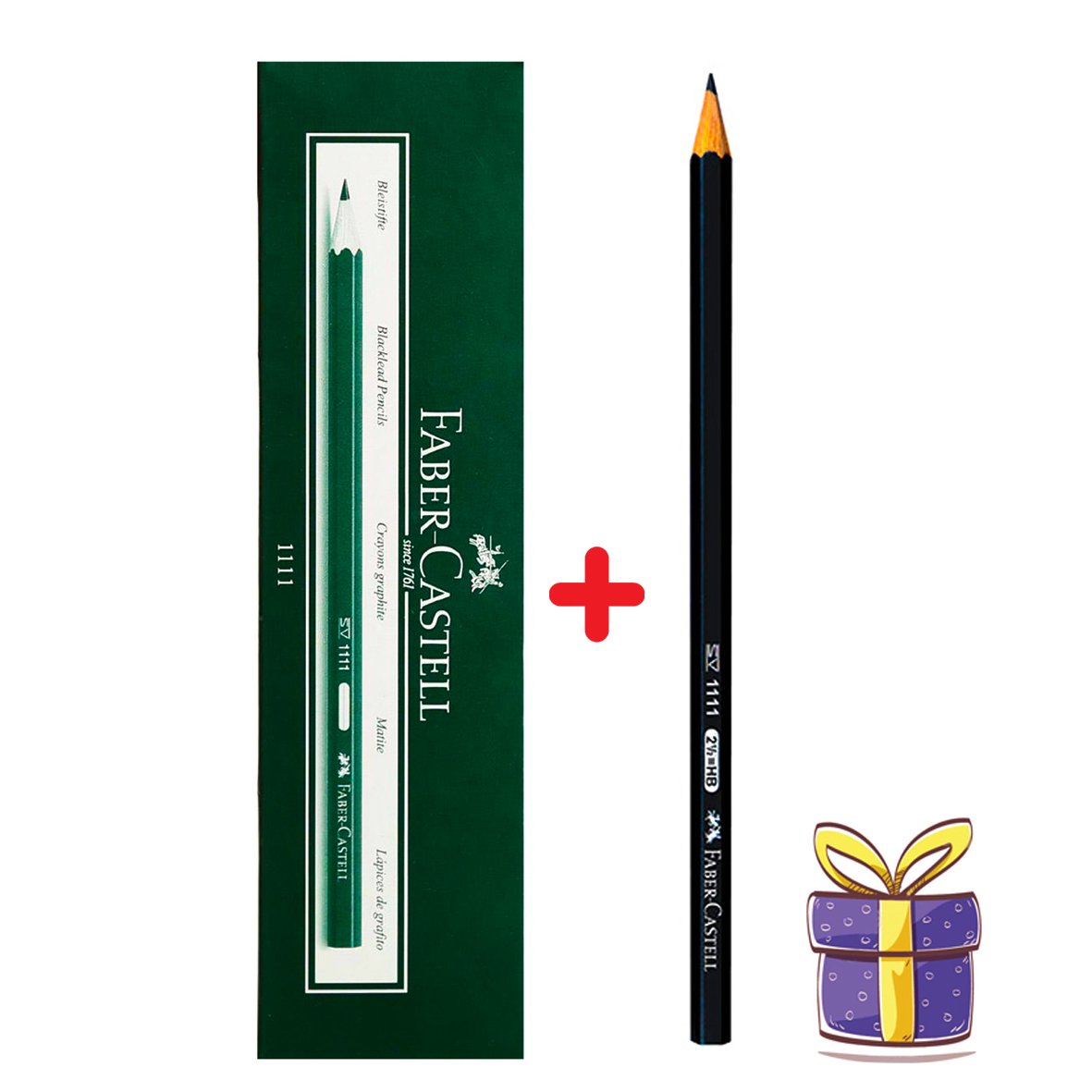مداد مشکی فابرکاستل (بسته 12 عددی + 1 عدد هدیه)