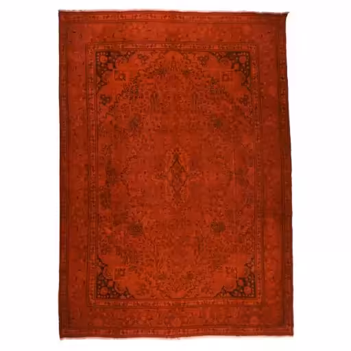 فرش دستبافت رنگ شده نه متری مدل وینتج کد 1405155(فروش چکی 6 ماهه با کد تخفیف farshgereh)