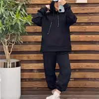 ست هودی و شلوار جورس توکرکی مدل جاگر - کد 1837