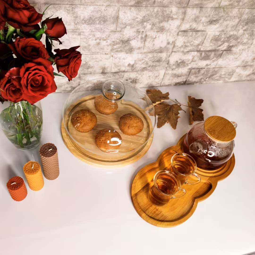 سینی چوبی تهیه شده از چوب رابر 