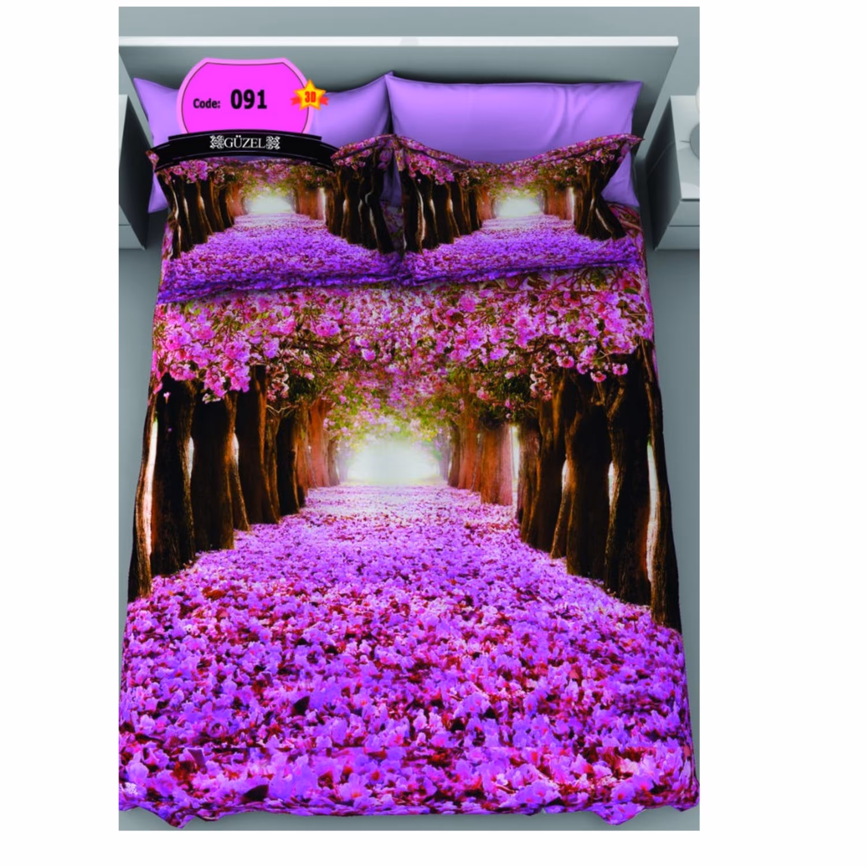 روتختی دونفره سه بعدی برند گوزل 7 تکه کد 91