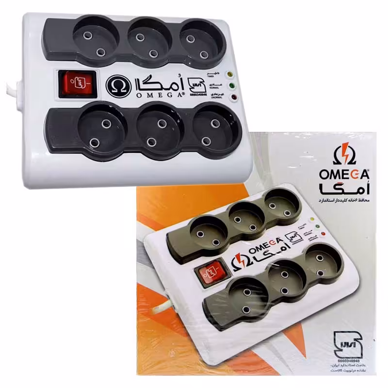 محافظ برق 6 خانه Omega P6000 5m