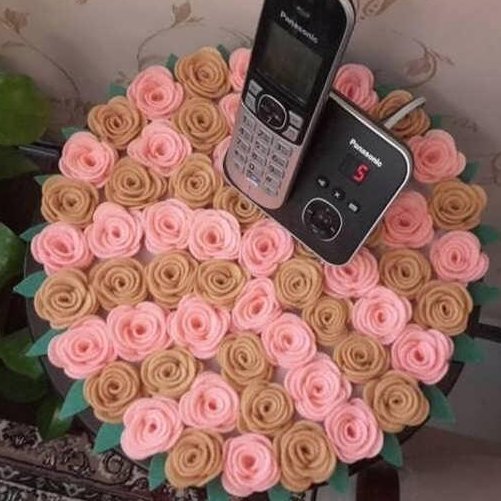 رومیزی نمدی مدل گل برجسته