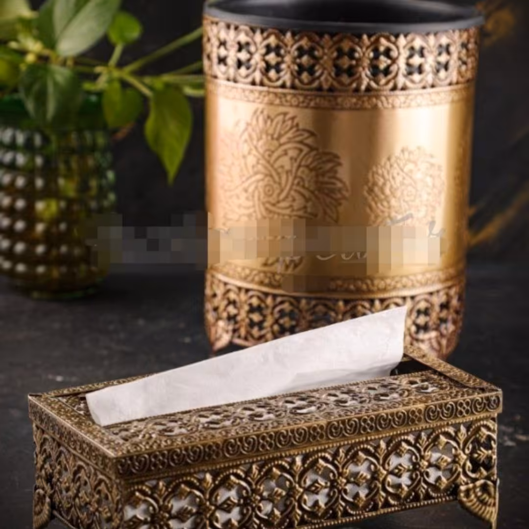 سطل و جا دستمال آنتیک ورق ضخیم 
