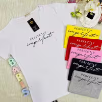 تیشرت زنانه نخ پنبه ترک طرح perfect