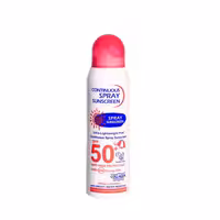 اسپری ضد آفتاب بی‌رنگ وکالی، SPF 50، مدل 001، مناسب انواع پوست چرب با حجم 235 میلی‌لیتر، محافظت‌کننده در برابر اشعه‌های UVA و UVB، ضد آب و مرطوب‌کننده، روشن‌کننده، ضد لک و پیری، دارای فرمولاسیون فاقد چربی، کلاژن، ویتامین‌های C و E، با ماندگاری 2 ساعته