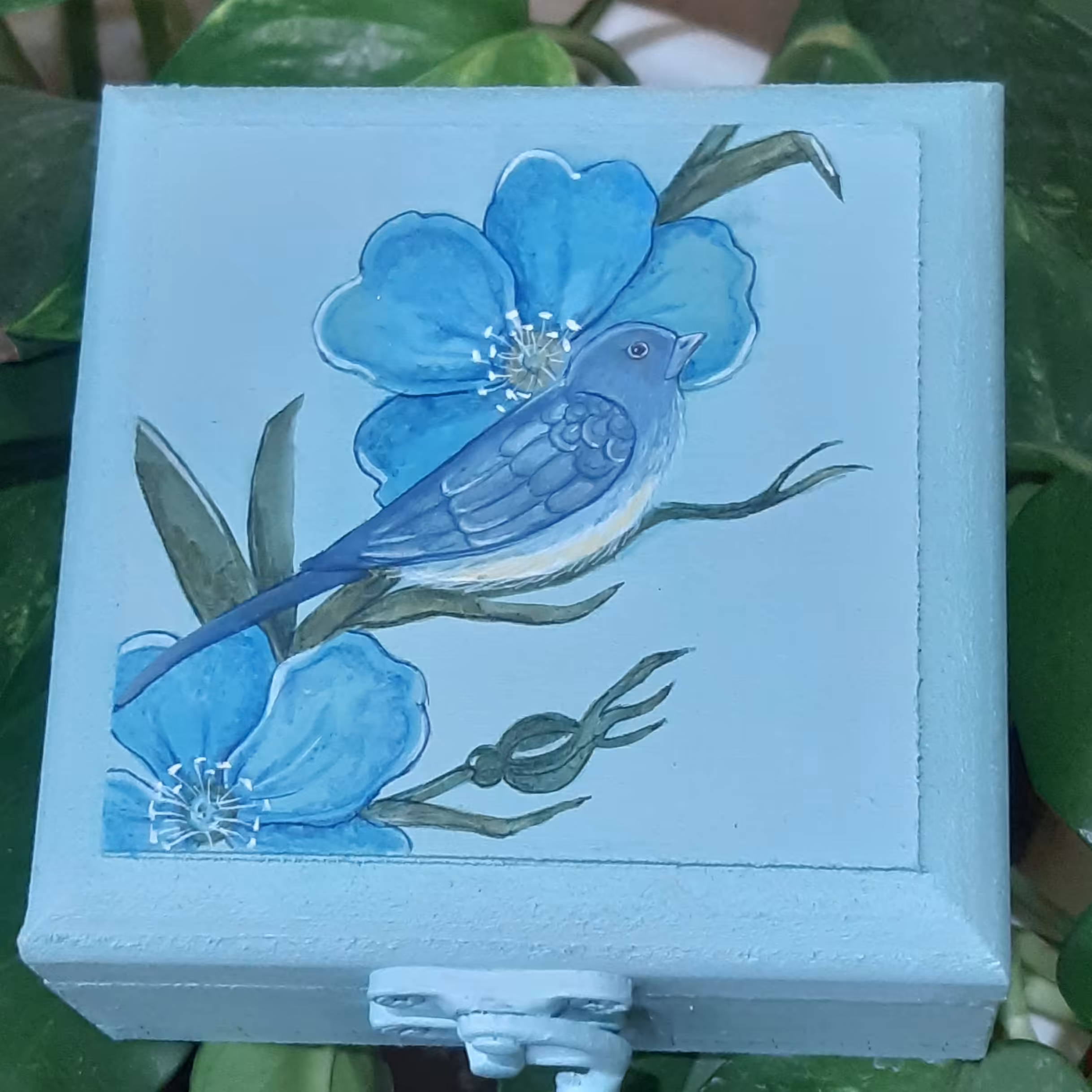 جعبه چوبی کوچک نقاشی شده با دست