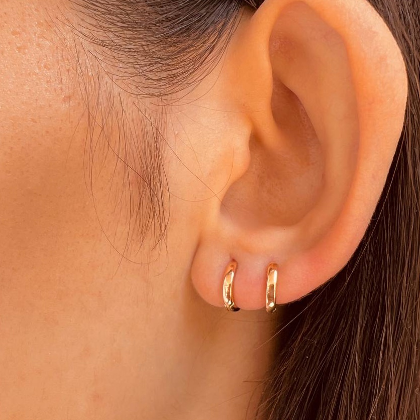 گوشواره ژوپینگ حلقه ای ساده کد 4013 رنگ ثابت و ضد حساسیت